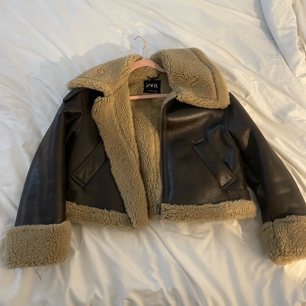 Zara double lined faux fur jacket